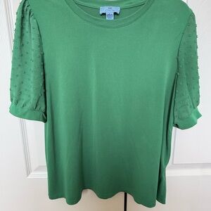 CeCe Emerald Puff Sleeve Blouse